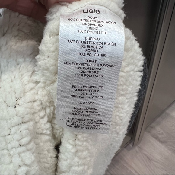 Free 2B Gray Sherpa Lined Full Zip Pocket Jacket - Picture 4 of 11